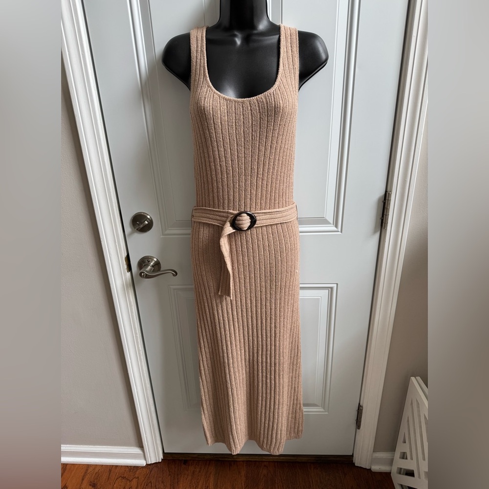 Pink Lily Warm Brown Knit Sweater Dress NWOT